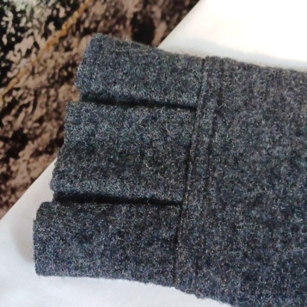 Renuar Ruffled Front Textured Gray Big Buttons Jacket M - Picture 6 of 8